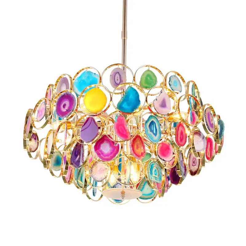 Pink Agate LED Chandelier