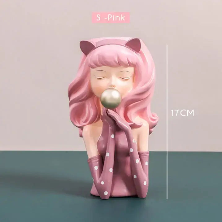 Resin Girl Flower Vase