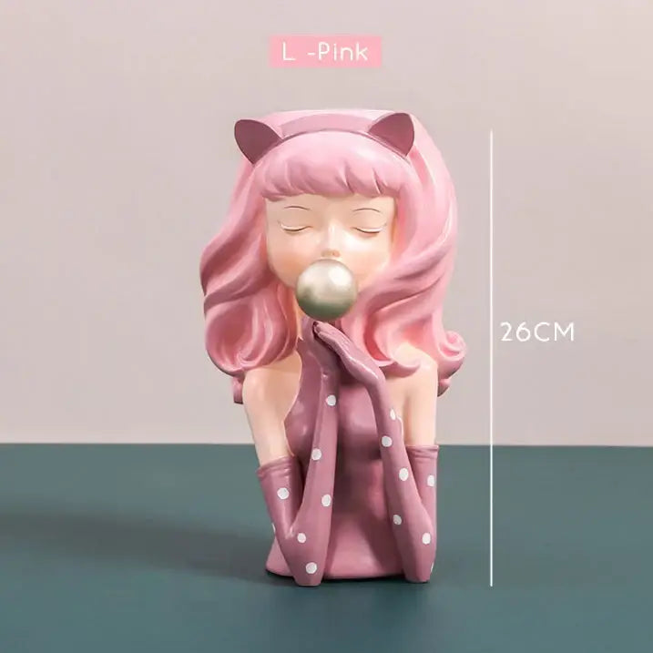 Resin Girl Flower Vase