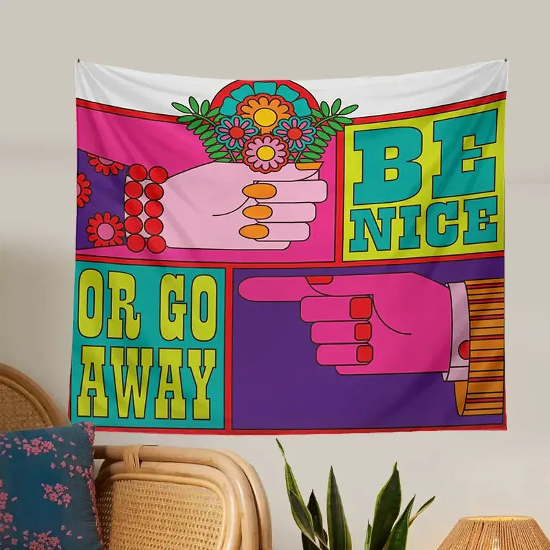 Psychedelic Floral Tapestry