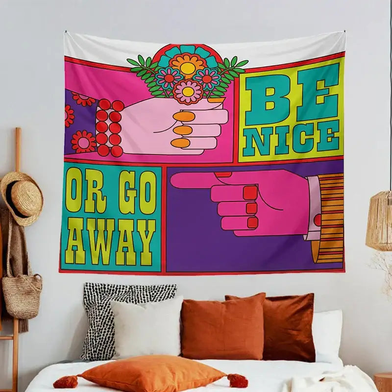 Psychedelic Floral Tapestry
