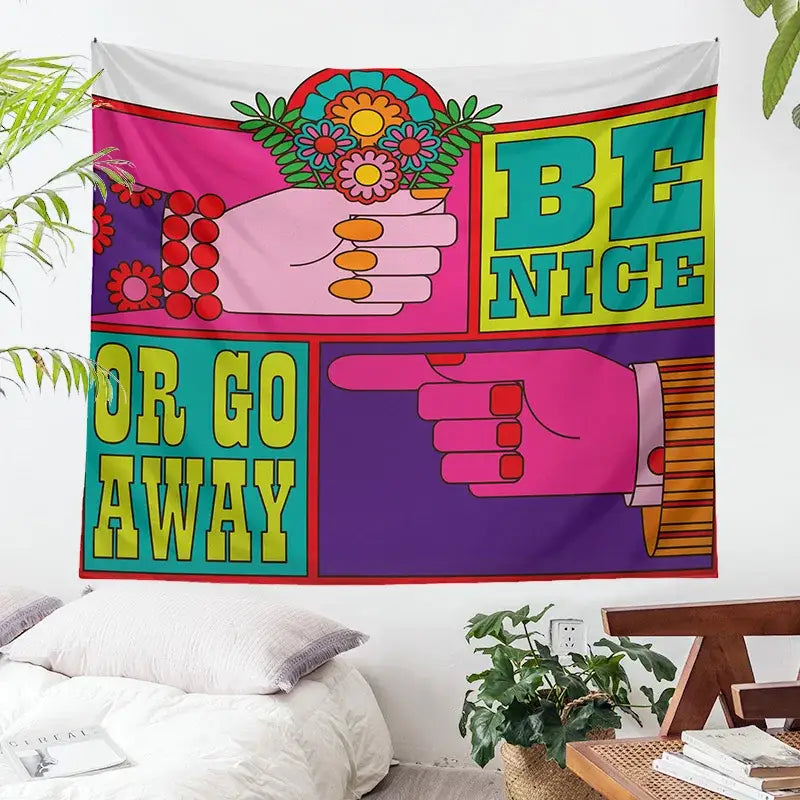 Psychedelic Floral Tapestry