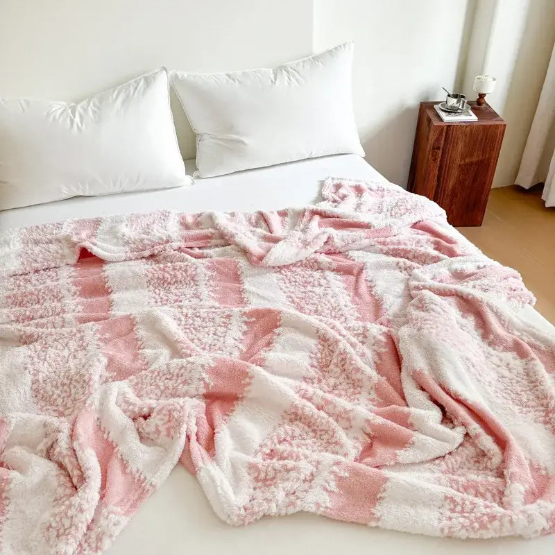 Cationic Jacquard Plush Throw
