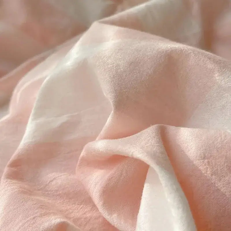 Pink Gingham Cotton Bedding