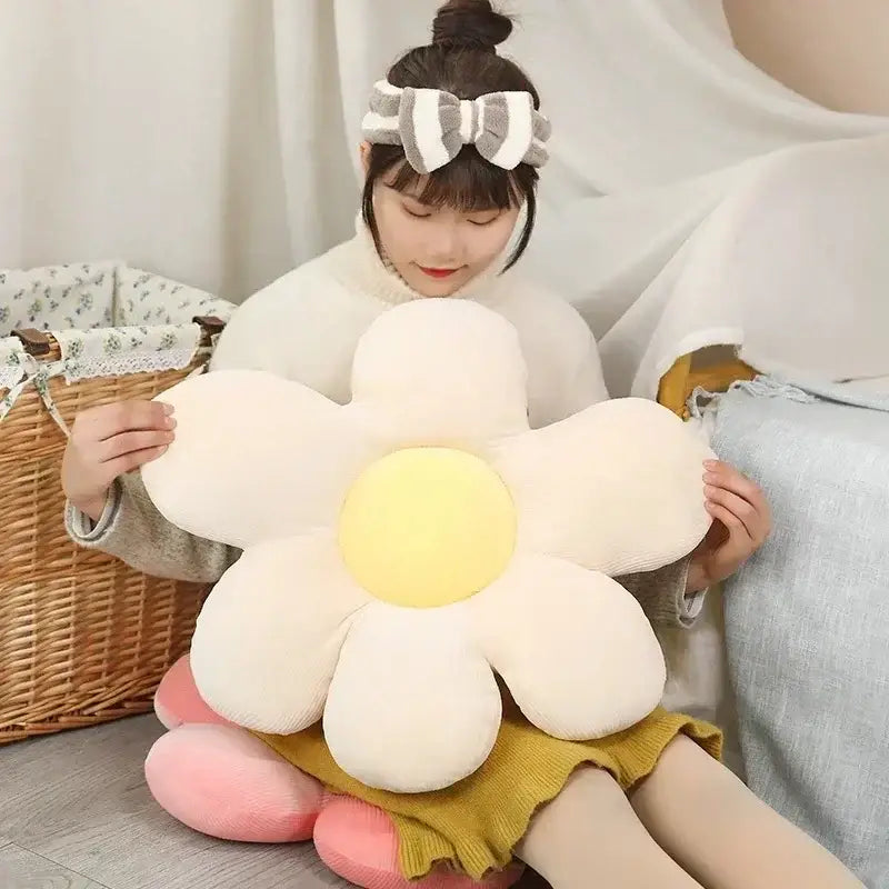 Pink Daisy Flower Cushion