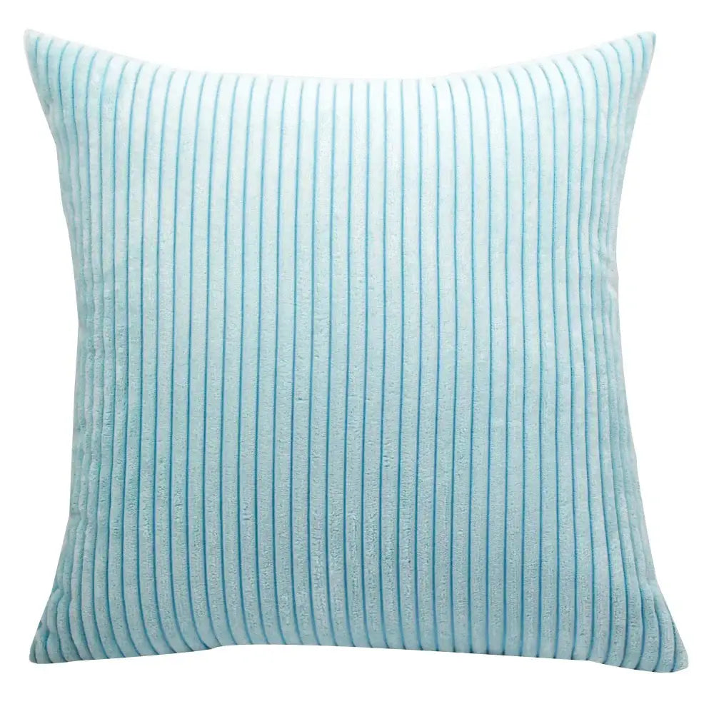 Blue Striped Corduroy Pillow