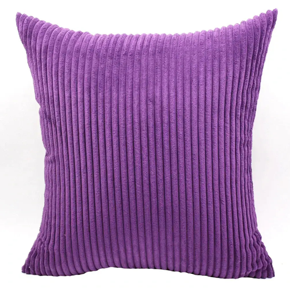 Blue Striped Corduroy Pillow