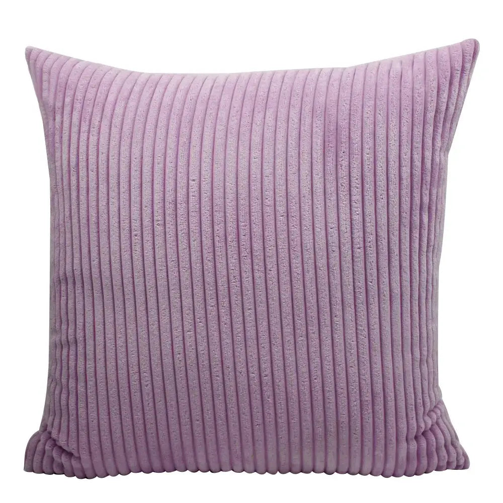 Blue Striped Corduroy Pillow