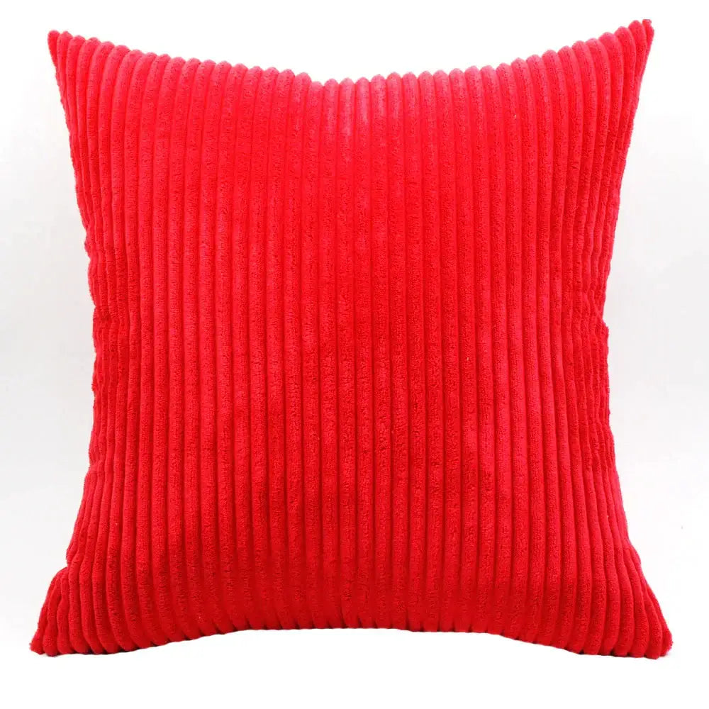 Blue Striped Corduroy Pillow