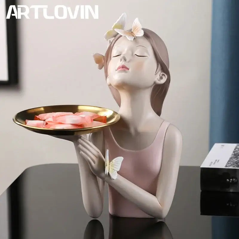 Pink Resin Fairy Statue