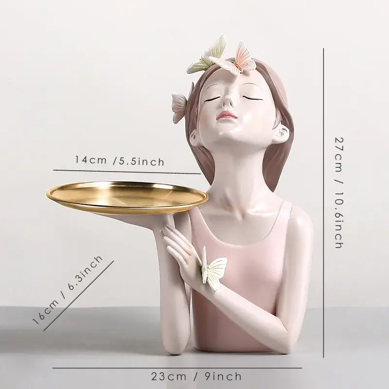 Pink Resin Fairy Statue