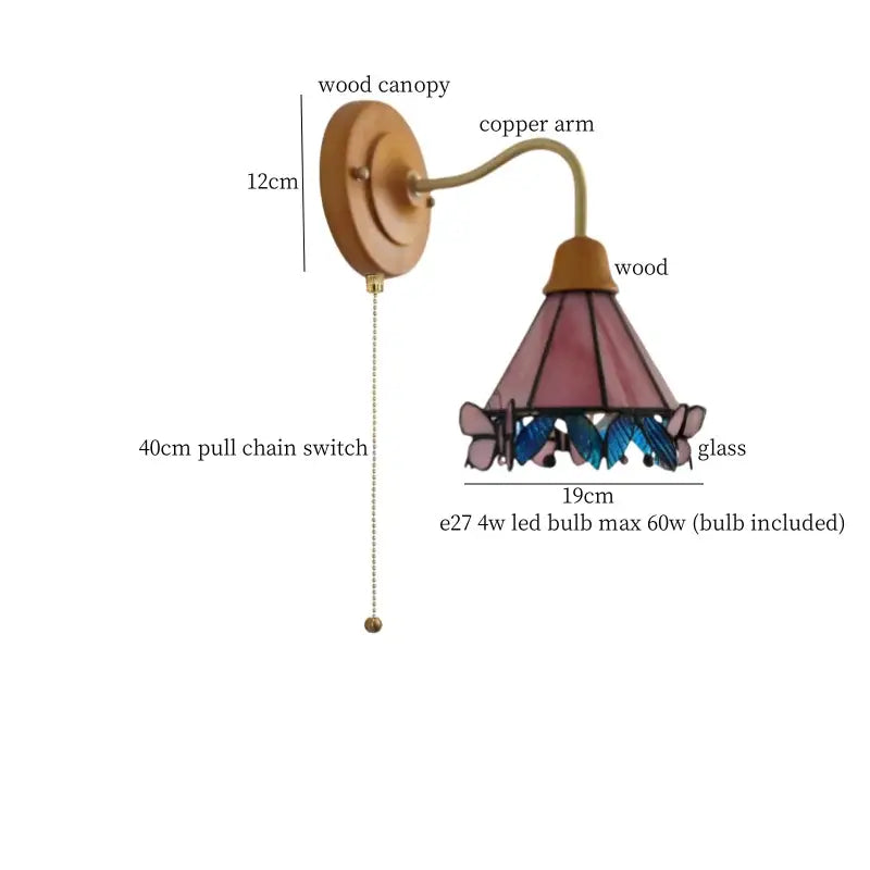 Pink Glass Wall Sconce