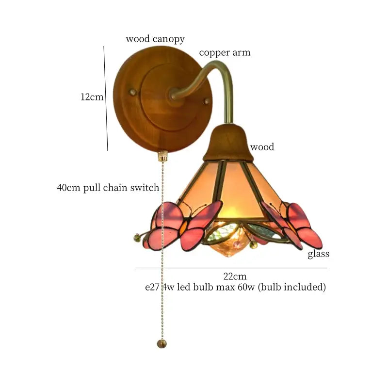 Pink Glass Wall Sconce
