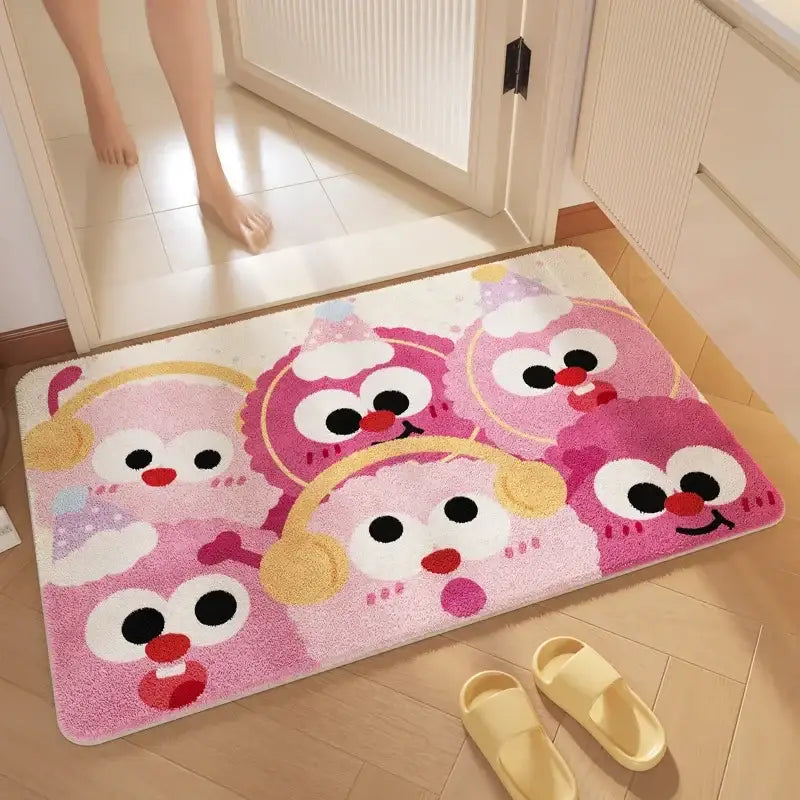Pink Plush Bathroom Mat