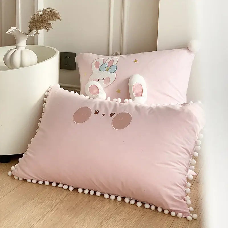 Pink Rabbit Cotton Bedding