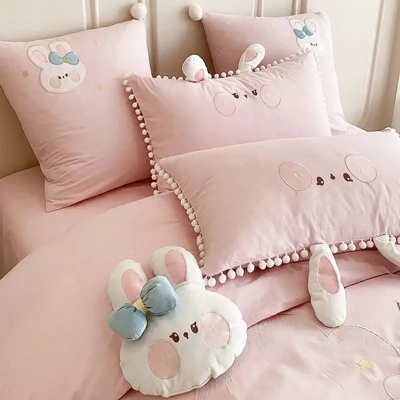 Pink Rabbit Cotton Bedding