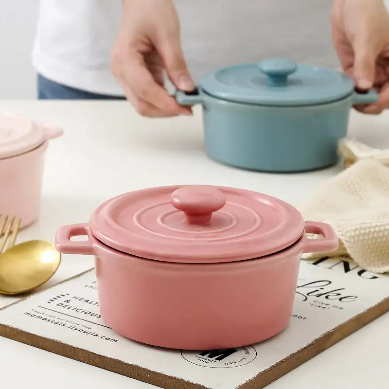 Pink Ceramic Soup Bowl