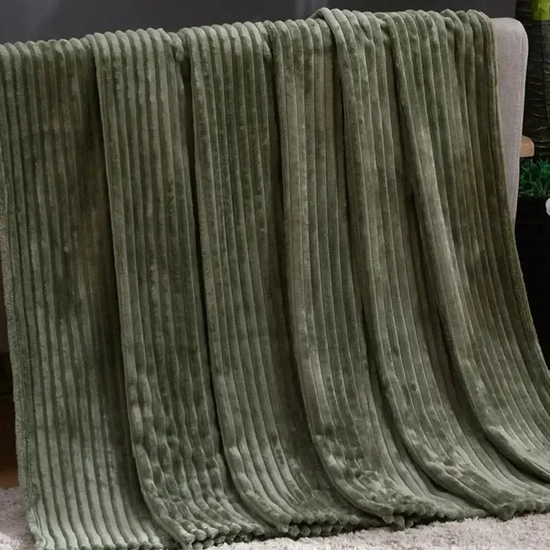 Pink Striped Fleece Blanket