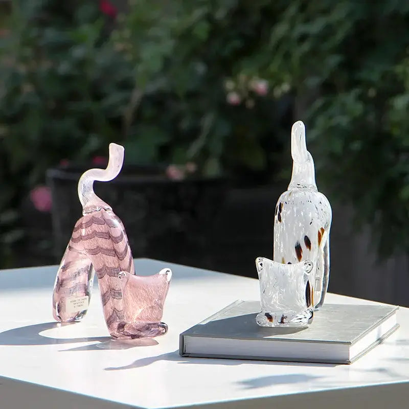 Pink Crystal Cat Figurine