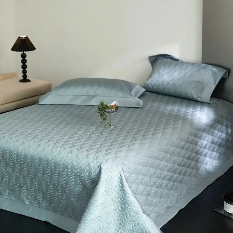 Pink Lyocell Quilted Bedspread