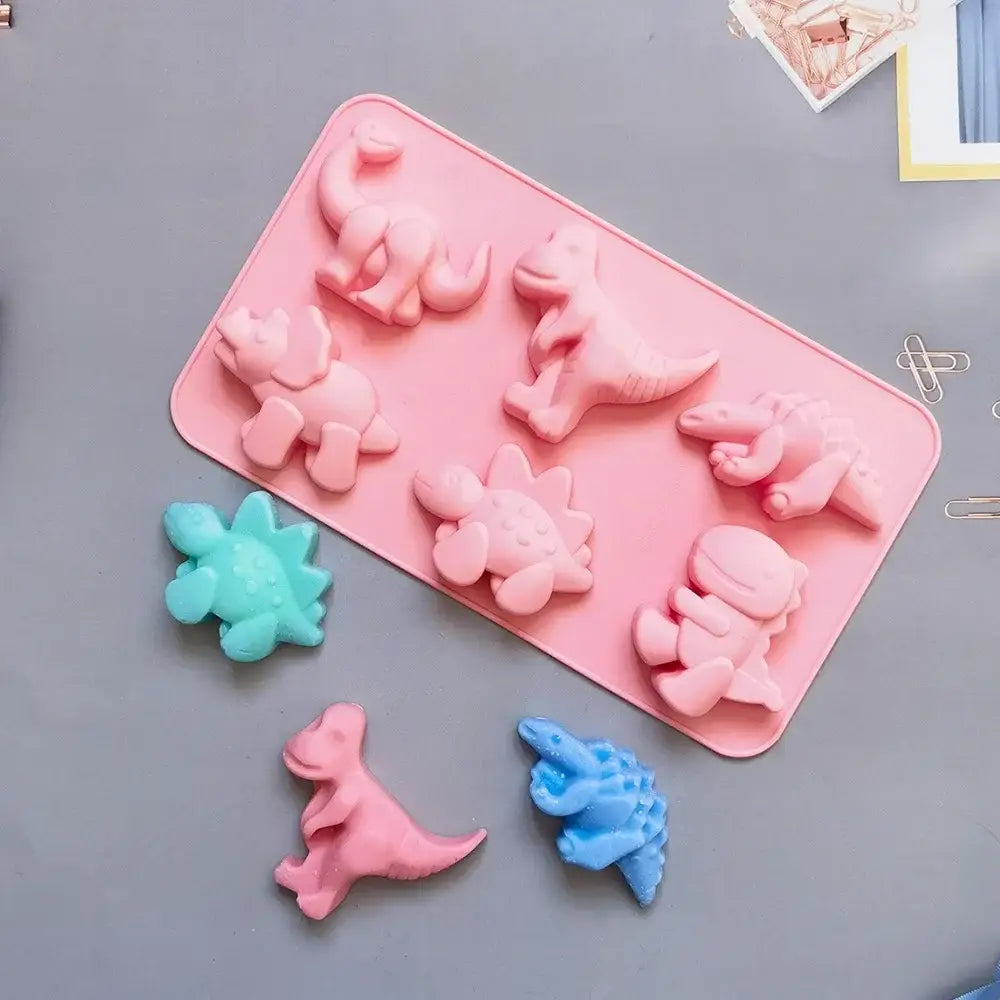 Pink Silicone Dino Cake Mold