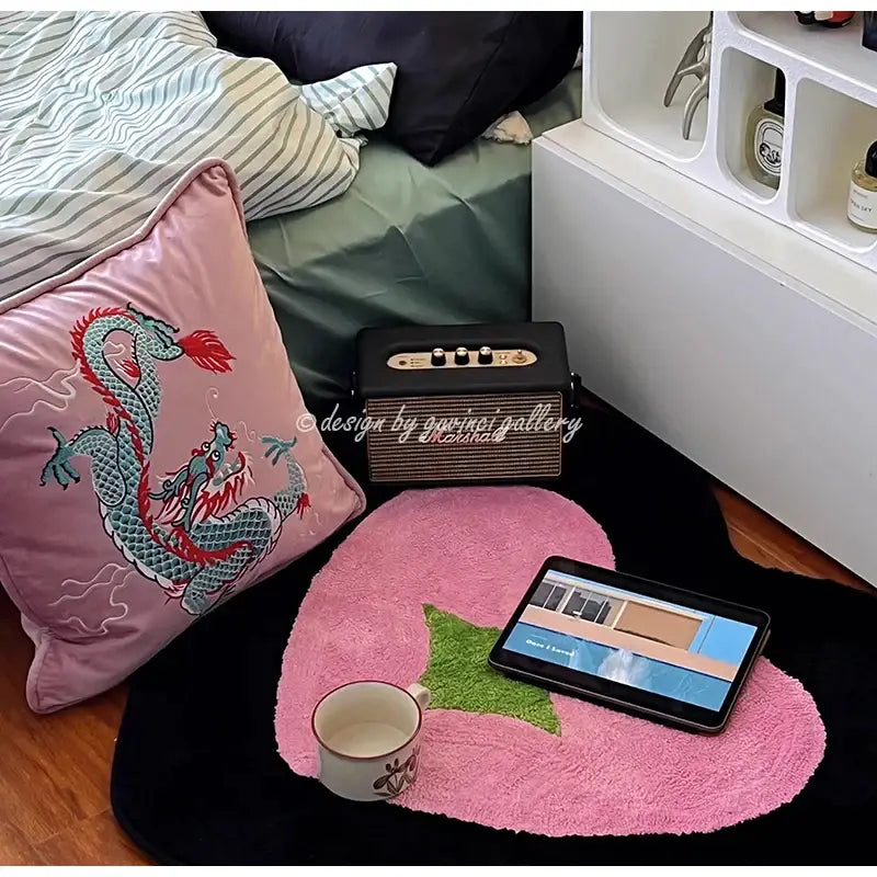 Pink Velvet Dragon Pillow