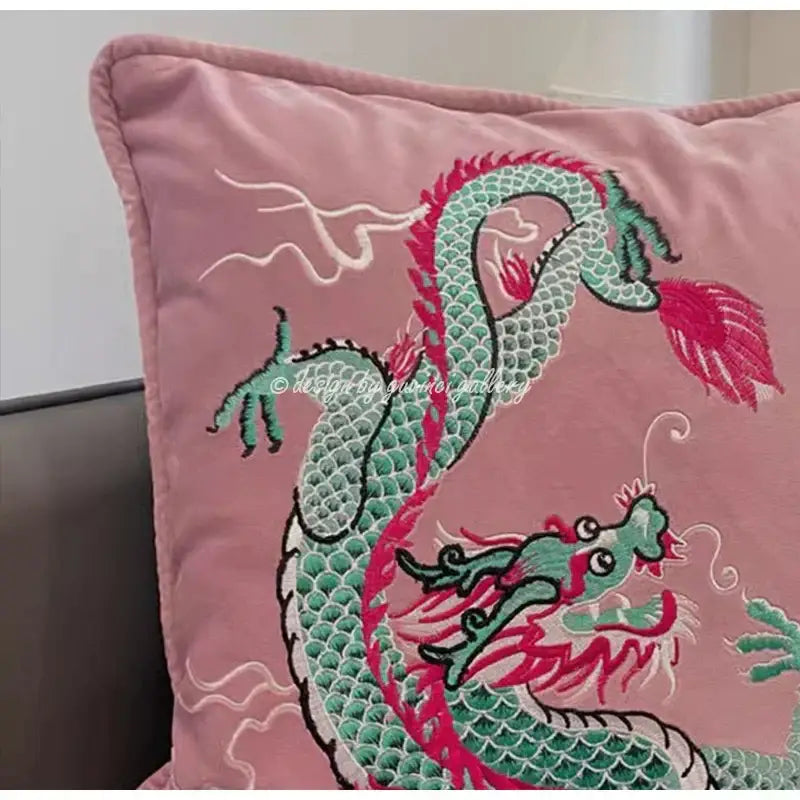 Pink Velvet Dragon Pillow