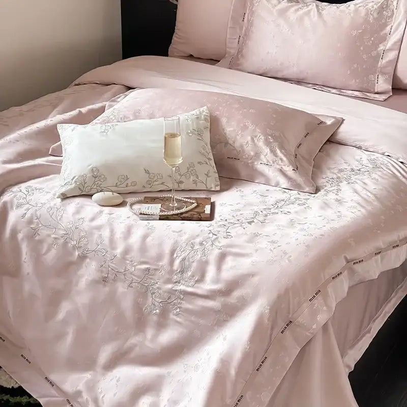 Pink Egyptian Cotton Bedding 1000TC King Size