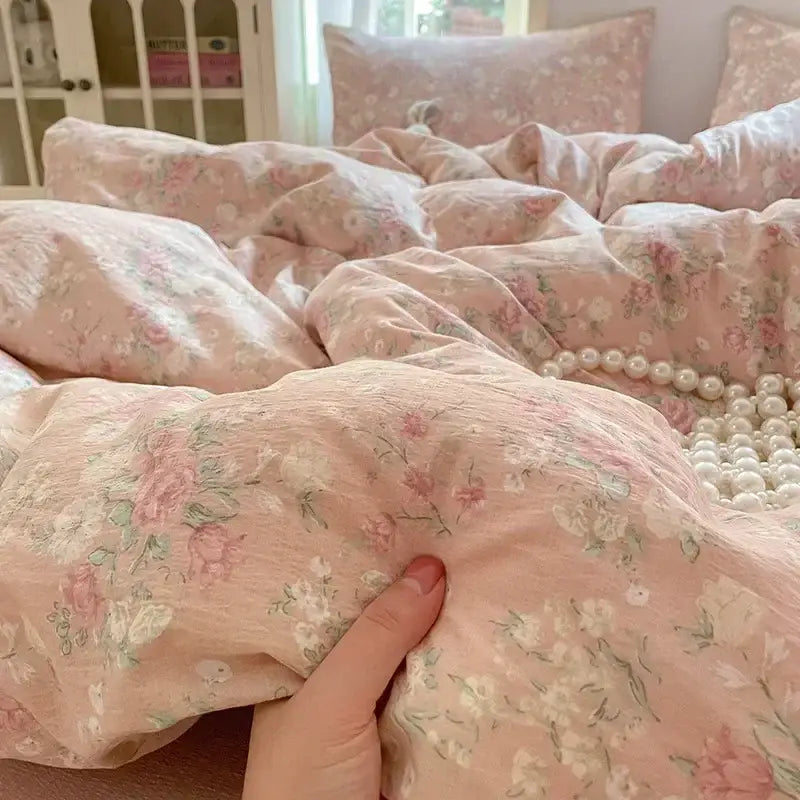 Pink Jacquard Sheet Set