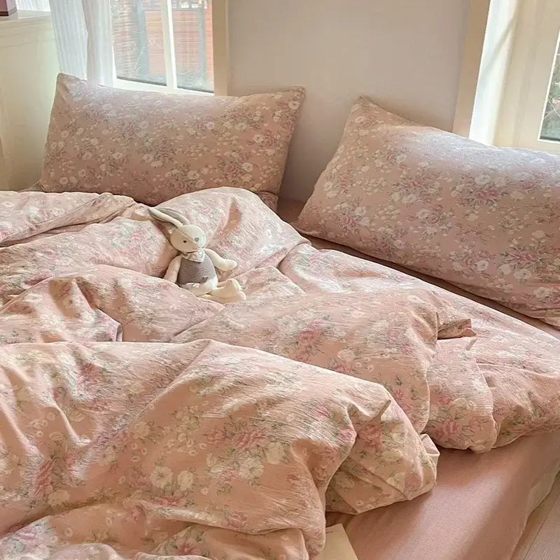 Pink Jacquard Sheet Set