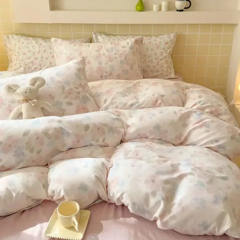 Pink Jacquard Sheet Set
