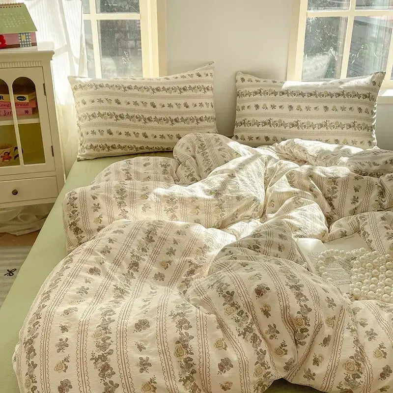 Pink Jacquard Sheet Set
