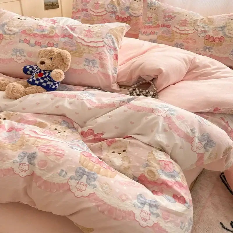 Pink Lace Cotton Comforter