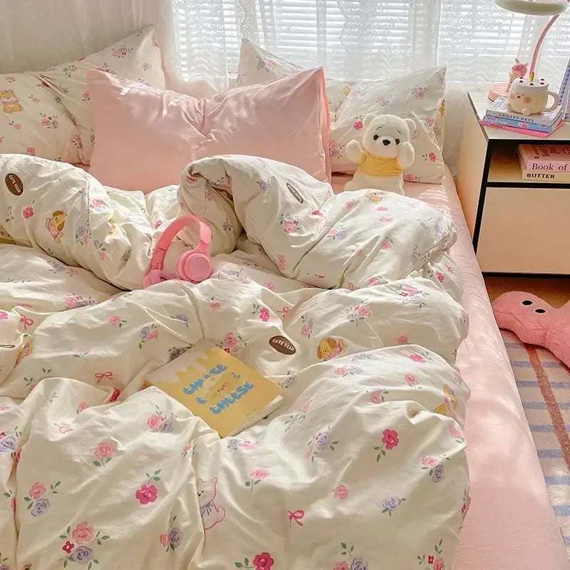 Pink Lace Cotton Comforter