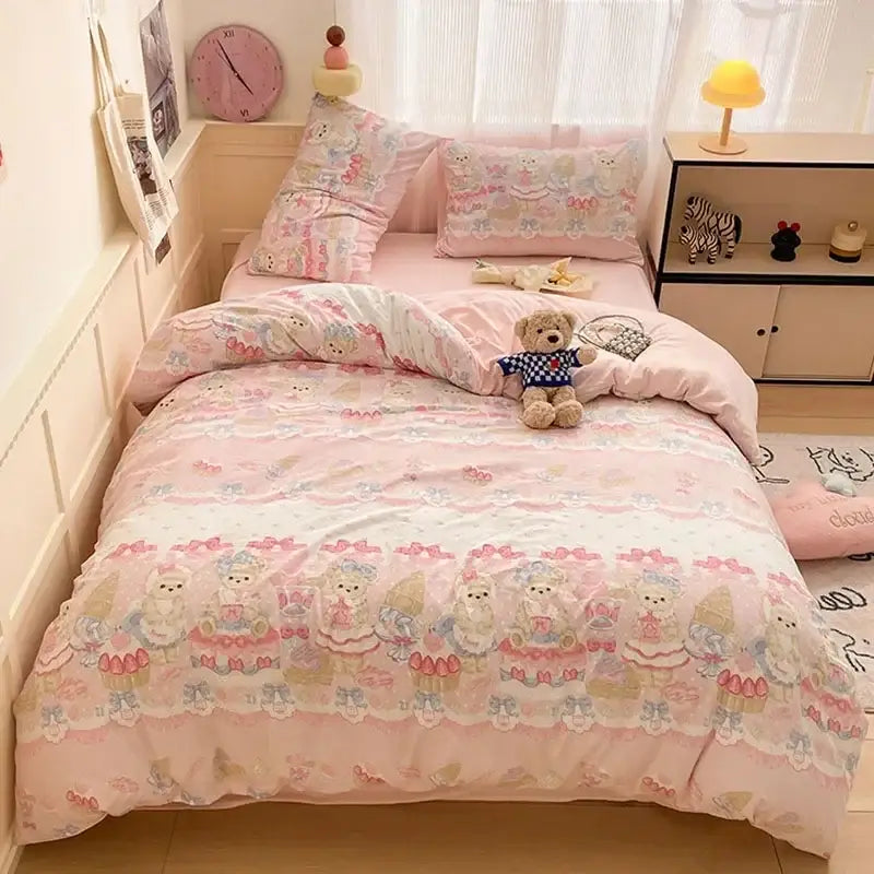 Pink Lace Cotton Comforter