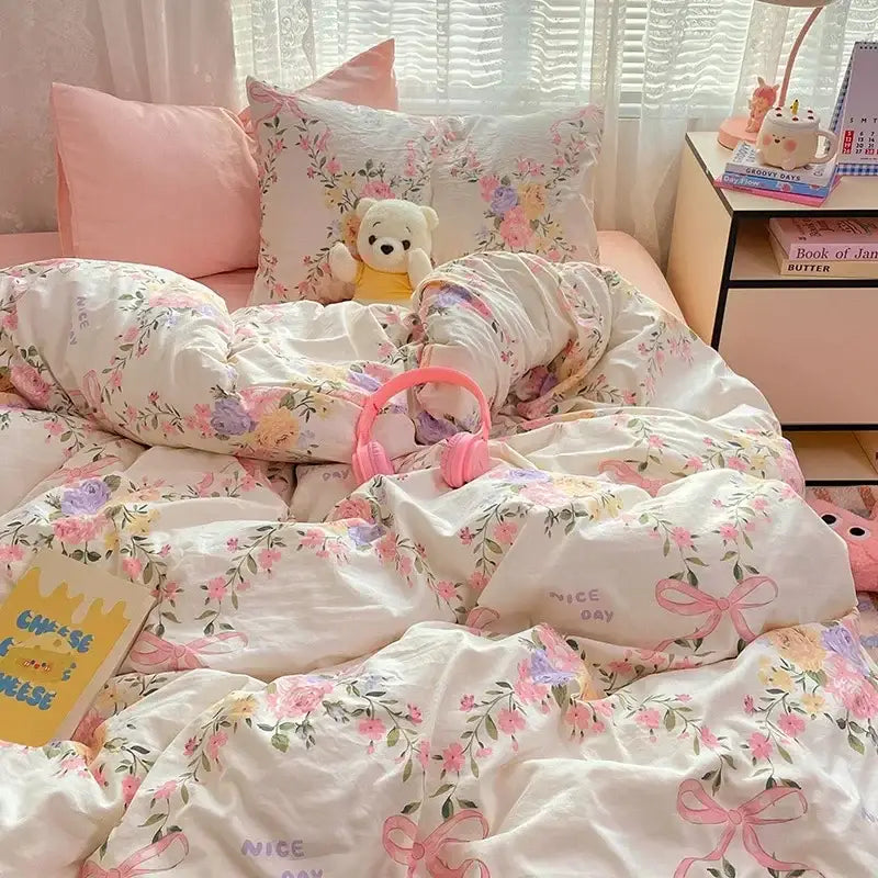 Pink Lace Cotton Comforter