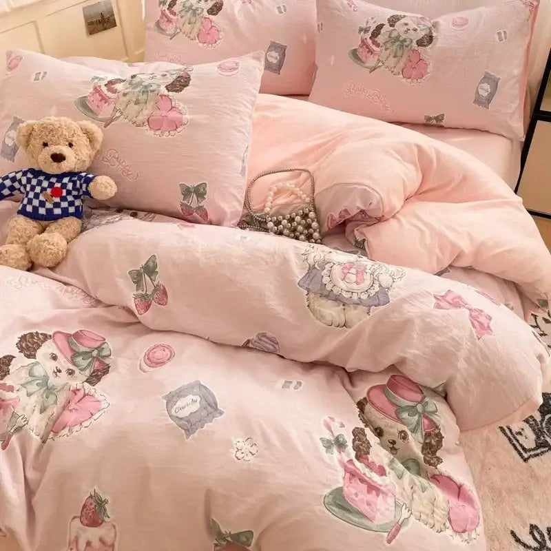 Pink Lace Cotton Comforter