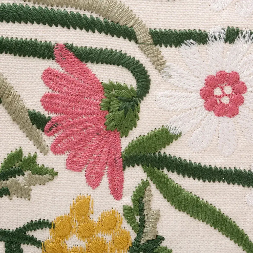 Cream Embroidered Cushion Cover