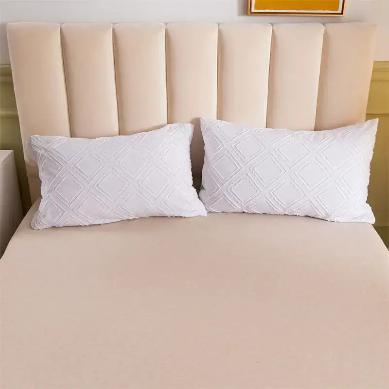 Pink Geometric Quilted Bedding
