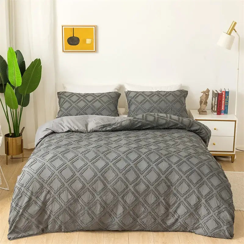 Pink Geometric Quilted Bedding