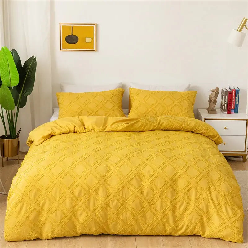 Pink Geometric Quilted Bedding