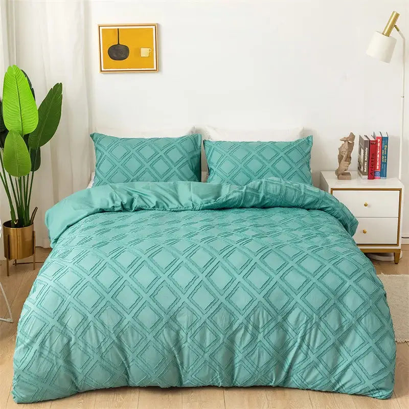 Pink Geometric Quilted Bedding