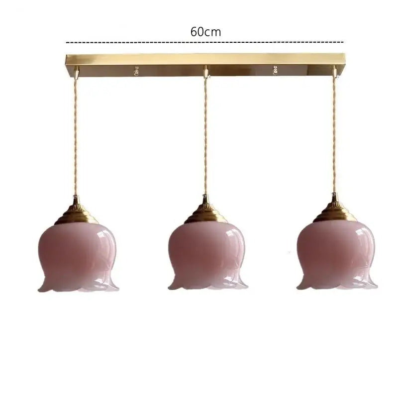 Pink Glass Copper Pendant