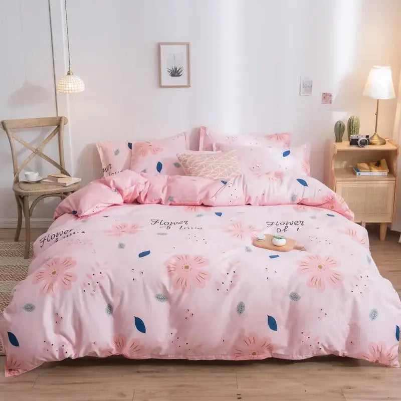 Pink Heart Satin Bedding