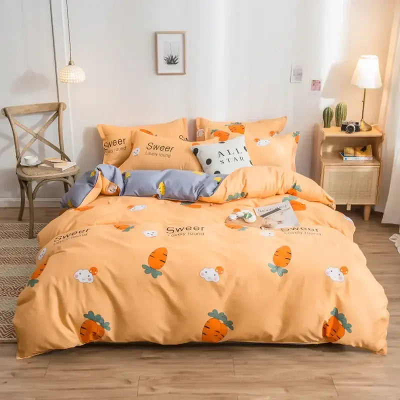 Pink Heart Satin Bedding