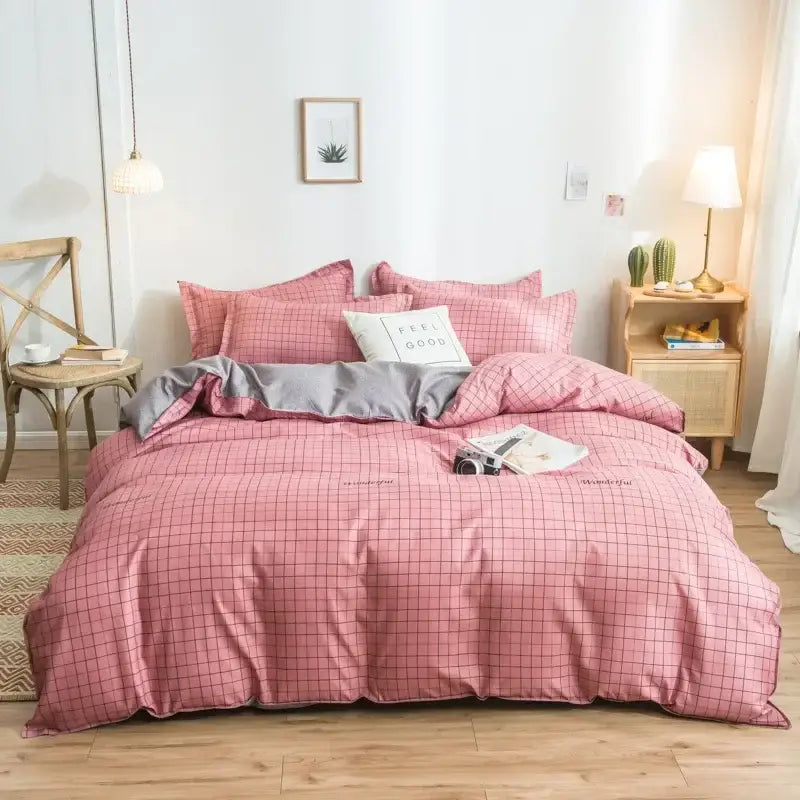 Pink Heart Satin Bedding