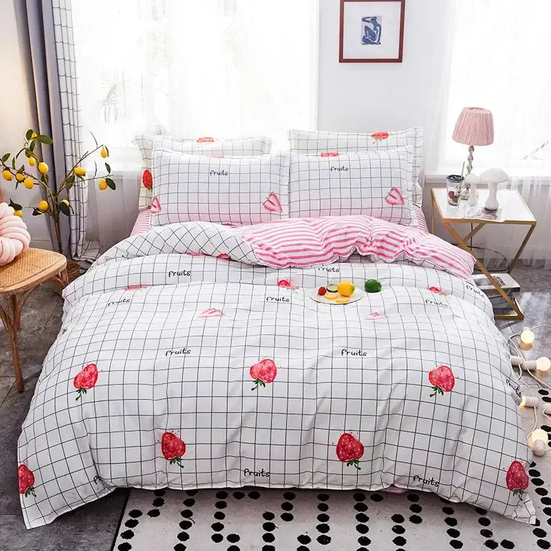 Pink Heart Satin Bedding
