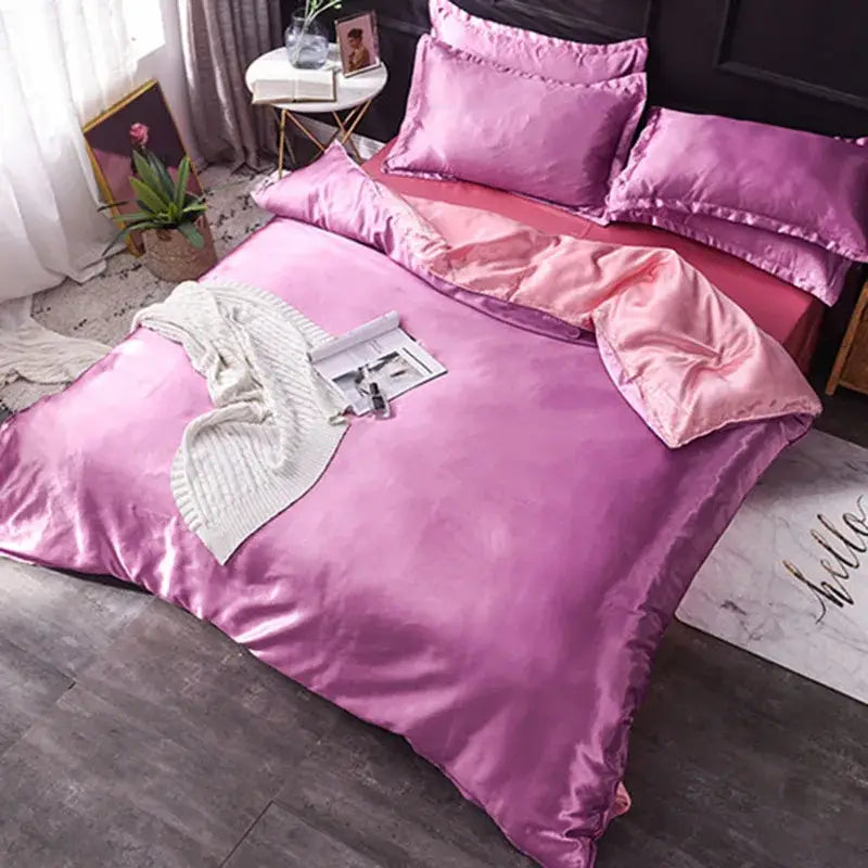 Pink Rayon Satin Bedding