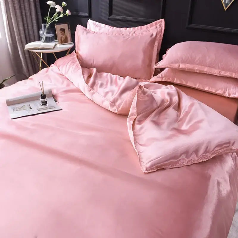 Pink Rayon Satin Bedding
