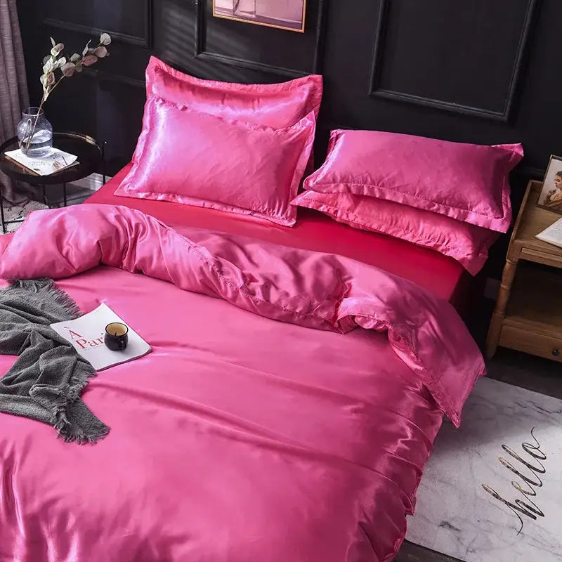 Pink Rayon Satin Bedding